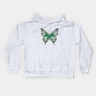 Butterfly Emerald Green Shadow Silhouette Anime Style Collection No. 308 Kids Hoodie